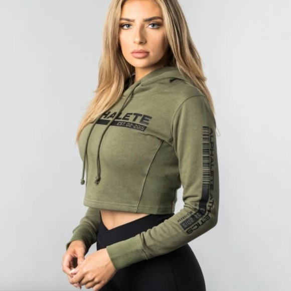 Alphalete Tactical Army Cropped Hoodie Size Medium - Picture 1 of 11